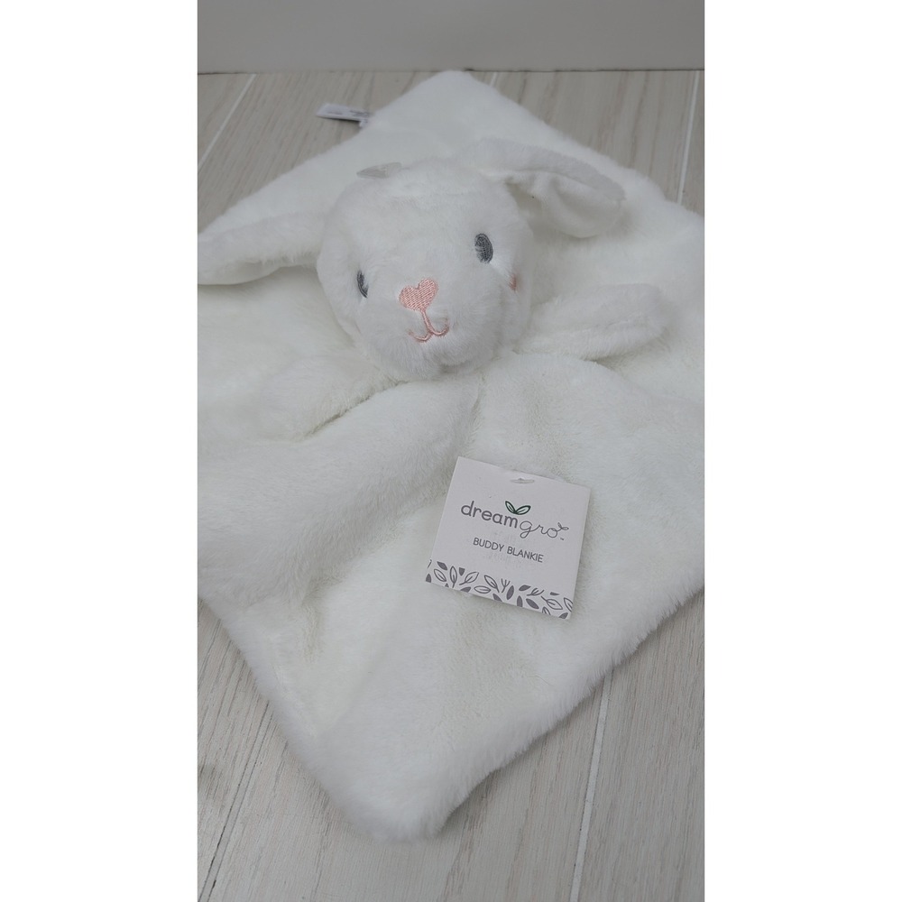 Dreamgro Buddy Blankie White Plush Bunny Rabbit Security Blanket Lovey New
